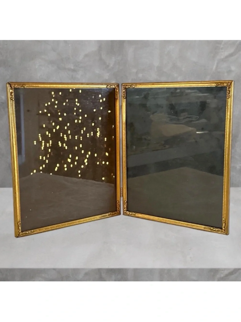 Vintage ORNATE DANISH Bi-Fold Picture Frame 8